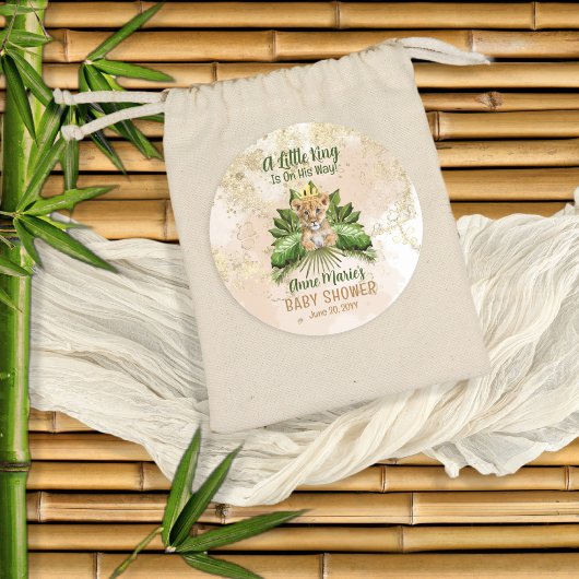 ライオンCub小さな王が彼の方法で赤ちゃんシャワー ラウンドシール