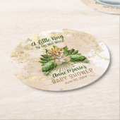 ライオンCub小さな王が彼の方法で赤ちゃんシャワー ラウンドペーパーコースター (アングル)