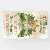 ライオンCub小さな王が彼の方法で赤ちゃんシャワー 横断幕 (横)