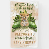 ライオンCub小さな王が彼の方法で赤ちゃんシャワー 横断幕 (縦)