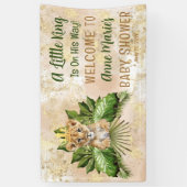 ライオンCub小さな王が彼の方法で赤ちゃんシャワー 横断幕 (縦)