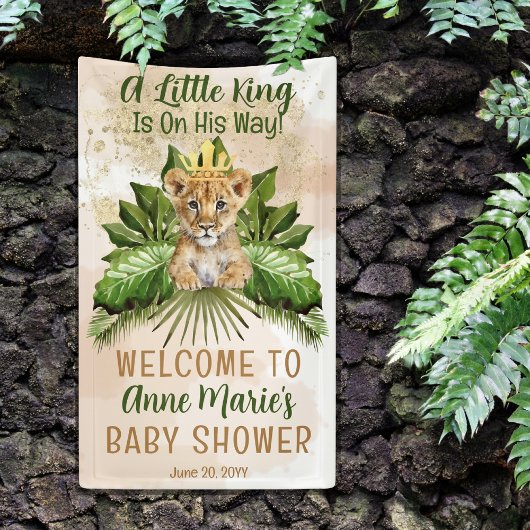 ライオンCub小さな王が彼の方法で赤ちゃんシャワー 横断幕