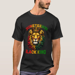 ライオンJunehブラックキングメラニン父の日T Tシャツ