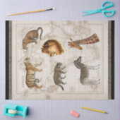 ライオンLeopard Giraffe Africaヴィンテージマップの切り離し 薄葉紙 (クラフト)