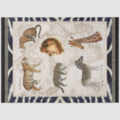 ライオンLeopard Zebra Africaヴィンテージマップのデコパージュ 薄葉紙 (正面)