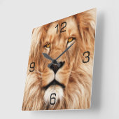 ライオンPhoto Painting王 スクエア壁時計 (傾斜)