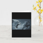 ライオンYelingでサル、サルとライオンのミームモンケ カード (黄色い花)