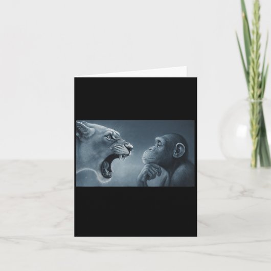 ライオンYelingでサル、サルとライオンのミームモンケ カード (正面)