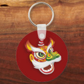 ライオ中国のンヘッド – 赤 キーホルダー (正面)