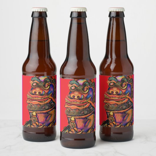 ライオ中国のン ビールラベル (ボトル)