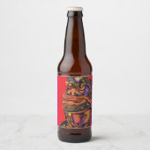 ライオ中国のン ビールラベル (正面)