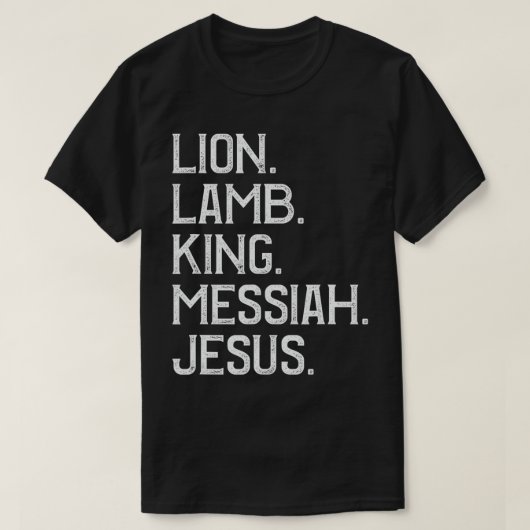 ライオ動揺してンラムキングメシアイエスクリスチャン Tシャツ (デザイン正面)