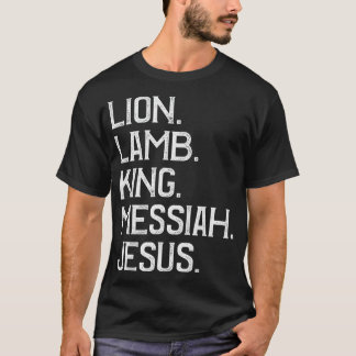 ライオ動揺してンラムキングメシアイエスクリスチャン Tシャツ