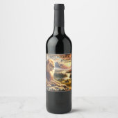 ライオ威厳のあるンおばあちゃんの母の日 ワインラベル (正面)