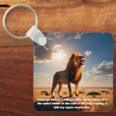 ライオ威厳のあるンインスパイア勇気の贈り物やる気を起こさせる キーホルダー (正面)