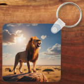 ライオ威厳のあるンインスパイア勇気の贈り物やる気を起こさせる キーホルダー (裏面)