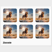 ライオ威厳のあるンインスパイア勇気の贈り物やる気を起こさせる スクエアシール (シート)