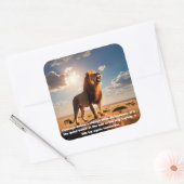 ライオ威厳のあるンインスパイア勇気の贈り物やる気を起こさせる スクエアシール (封筒)