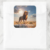 ライオ威厳のあるンインスパイア勇気の贈り物やる気を起こさせる スクエアシール (バッグ)