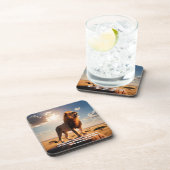 ライオ威厳のあるンインスパイア勇気やる気を起こさせる コースター (右側)