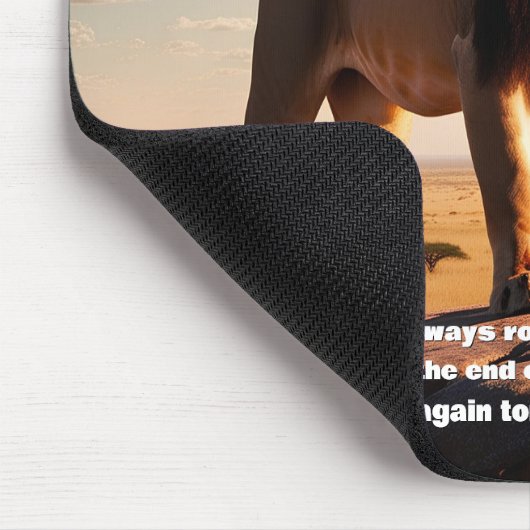 ライオ威厳のあるンインスパイア勇気やる気を起こさせる マウスパッド (コーナー)