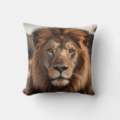 ライオ威厳のあるンクローズアップ クッション (正面)