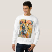 ライオ威厳のあるンシルエットTシャツ スウェットシャツ (正面フル)