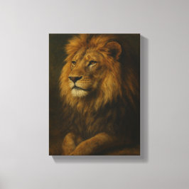 ライオ威厳のあるンポートレートアートウィズリーガル キャンバスプリント
