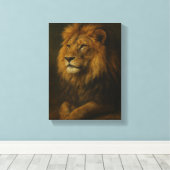 ライオ威厳のあるンポートレートアートウィズリーガル キャンバスプリント (インサイチュ (ウッドフロア))
