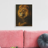 ライオ威厳のあるンポートレートアートウィズリーガル キャンバスプリント (インサイチュ (リビング))
