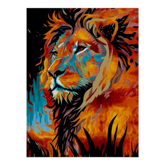 ライオ威厳のあるン保護の森 ポスター (正面)