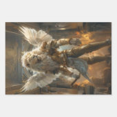 ライオ威厳のあるン祈りの言葉戦士デクページ ラッピングペーパーシート (正面)