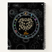 ライオ威厳のあるン〔占星術の〕十二宮図カスタム標識 ノートブック (裏面)