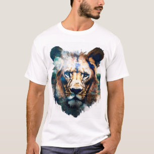 ライオ威厳のあるンTシャツデザイン – ジャングルの王 Tシャツ