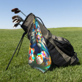 ライオ市松模様にン ゴルフタオル (グリーン)