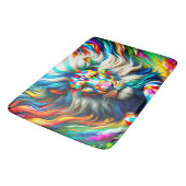 ライオ市松模様にン バスマット (アングル)