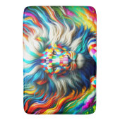 ライオ市松模様にン バスマット (正面縦)