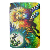 ライオ市松模様にン バスマット (正面縦)