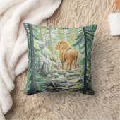 ライオ後を追ンの –  クッション (ブランケット)