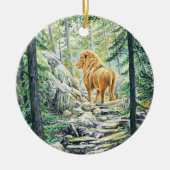 ライオ後を追ンの –  セラミックオーナメント (正面)