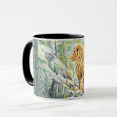 ライオ後を追ンの –  マグカップ (正面左)