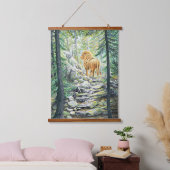 ライオ後を追ンの –  吊り下げ型タペストリー (寝室)