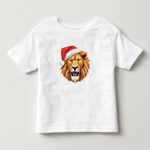 ライオ怒ン顔サファリサンタクリスマスコスチューム トドラーTシャツ