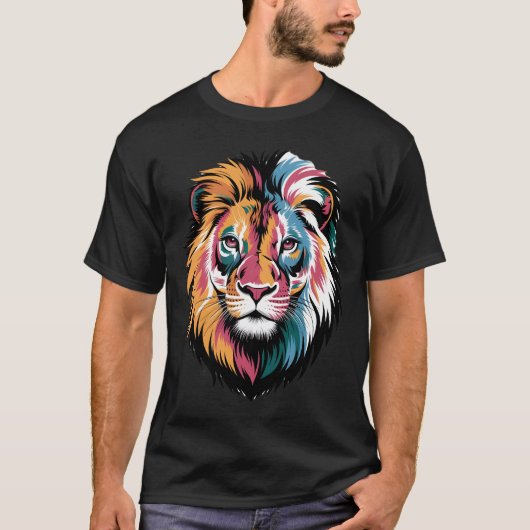 ライオ怒ンTシャツライオTシャツキングティー Tシャツ (正面)