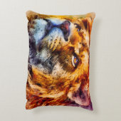 ライオ感動的ン顔タフ勇気フィアレス アクセントクッション (裏面(縦))