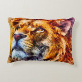 ライオ感動的ン顔タフ勇気フィアレス アクセントクッション (裏面)