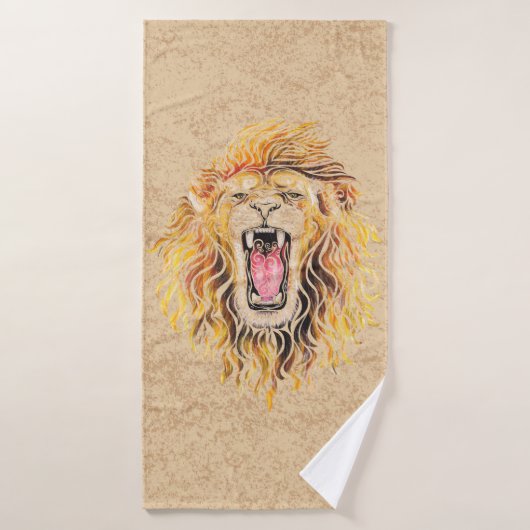 ライオ渦巻形のン バスタオル (バスタオル)