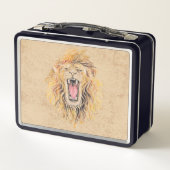 ライオ渦巻形のン メタルランチボックス (裏面)