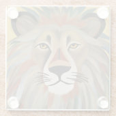 ライオ絵画ン ガラスコースター (裏面)