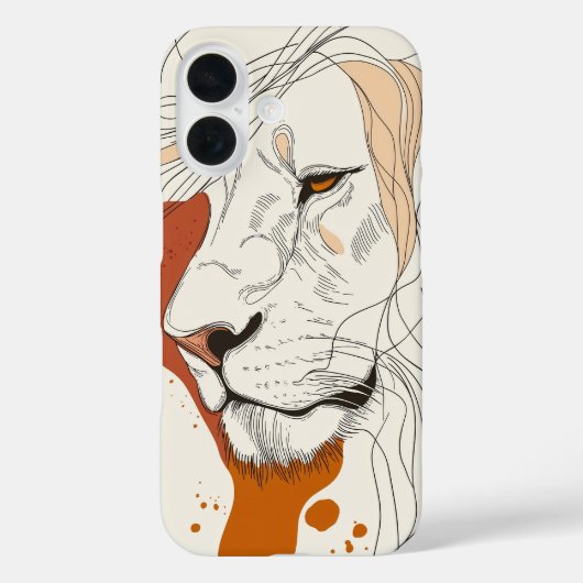 ライオ芸術的ンヘッドケース – はっきりした & Expressistic Case-Mate iPhoneケース (裏面)